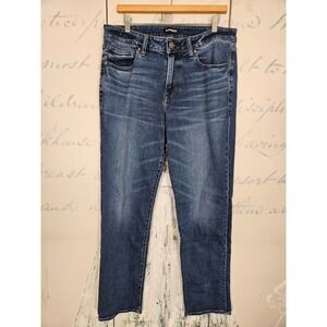 Express Mens Straight Leg Jeans Medium Wash Blue 32x34 Stretch Denim ID 5735
